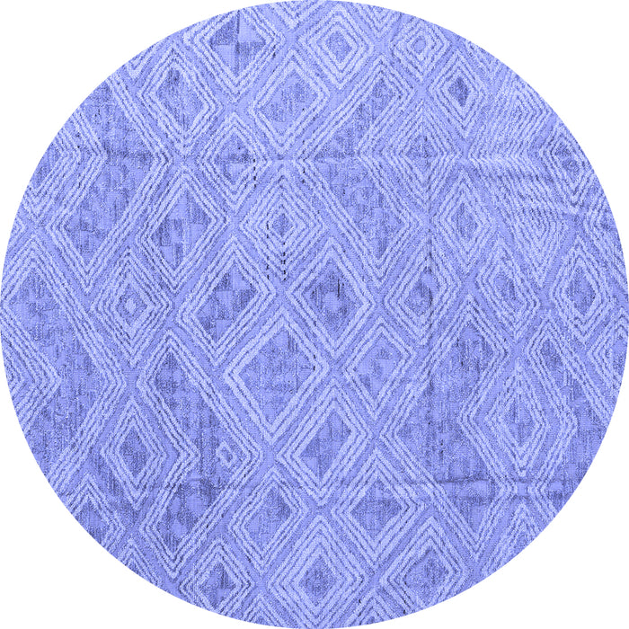 Round Abstract Blue Modern Rug, abs5101blu