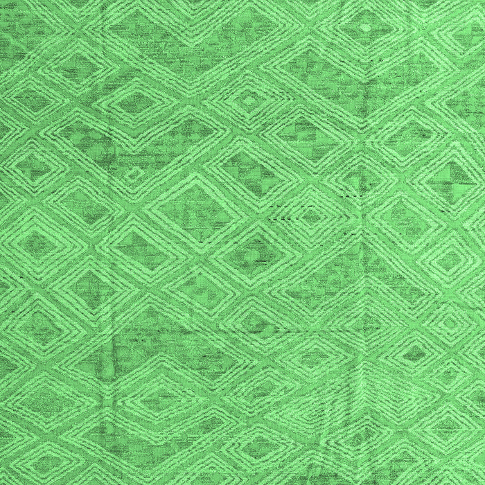 Square Abstract Emerald Green Modern Rug, abs5101emgrn
