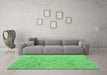 Machine Washable Abstract Emerald Green Modern Area Rugs in a Living Room,, wshabs5101emgrn