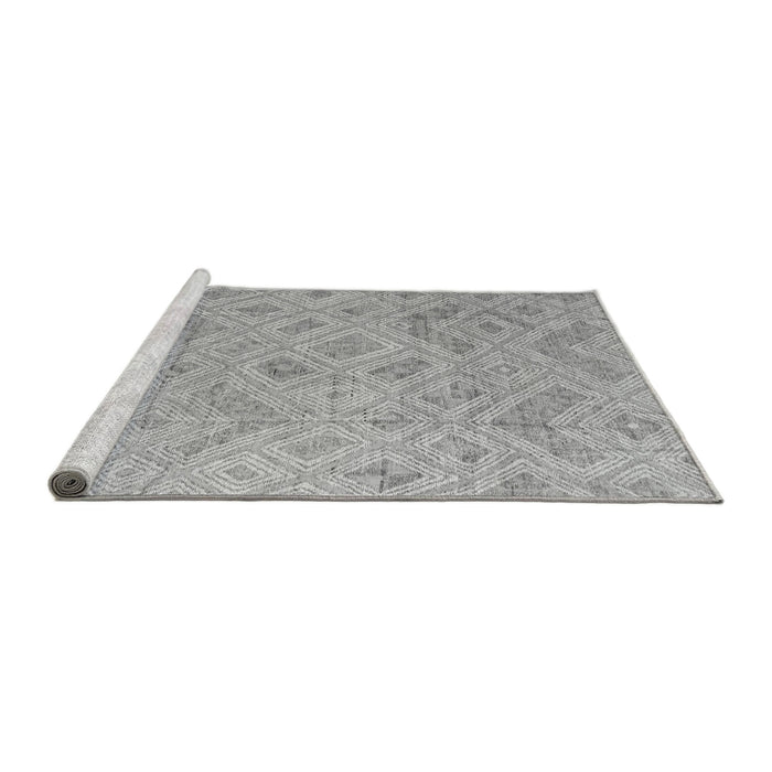 Sideview of Machine Washable Abstract Gray Modern Rug, wshabs5101gry