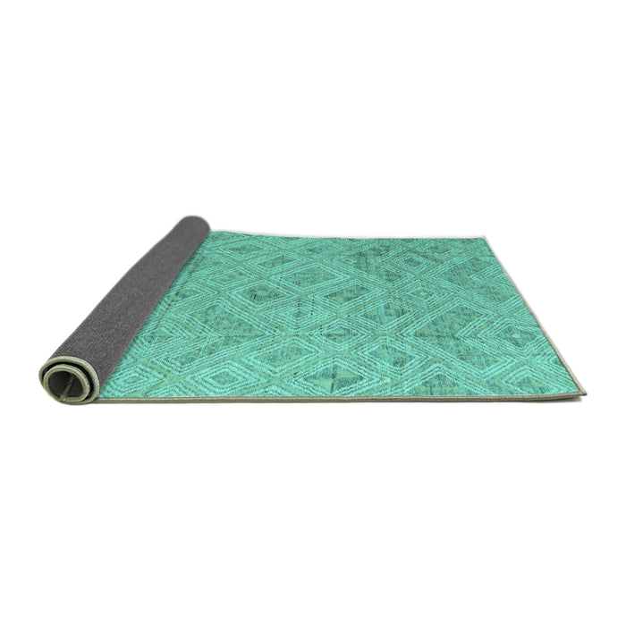 Sideview of Abstract Turquoise Modern Rug, abs5101turq