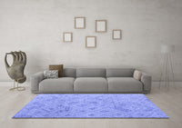 Machine Washable Abstract Blue Modern Rug, wshabs5101blu