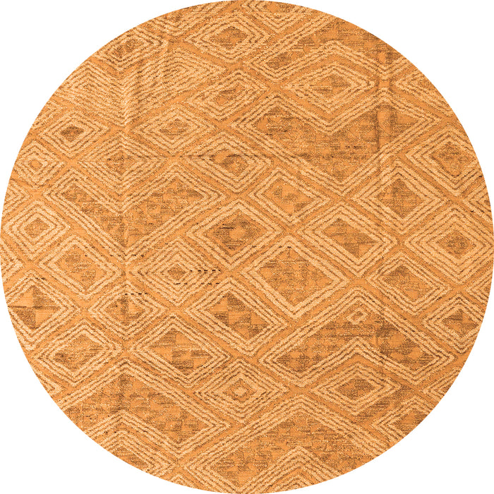 Round Abstract Orange Modern Rug, abs5101org