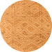 Round Abstract Orange Modern Rug, abs5101org