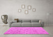 Machine Washable Abstract Pink Modern Rug in a Living Room, wshabs5101pnk