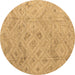 Round Machine Washable Abstract Brown Modern Rug, wshabs5101brn