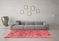 Machine Washable Abstract Red Modern Rug, wshabs5102red