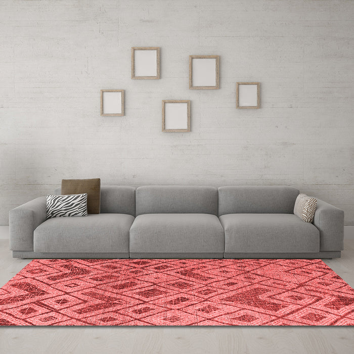 Modern Red Washable Rugs