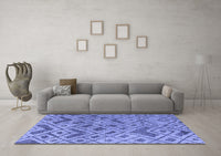 Machine Washable Abstract Blue Modern Rug, wshabs5102blu