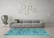 Machine Washable Abstract Light Blue Modern Rug in a Living Room, wshabs5102lblu