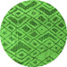 Round Abstract Green Modern Rug, abs5102grn