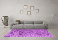 Machine Washable Abstract Purple Modern Rug, wshabs5102pur