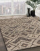 Abstract Tan Brown Modern Rug in Family Room, abs5102