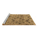 Sideview of Machine Washable Abstract Brown Modern Rug, wshabs5102brn