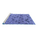 Sideview of Machine Washable Abstract Blue Modern Rug, wshabs5102blu