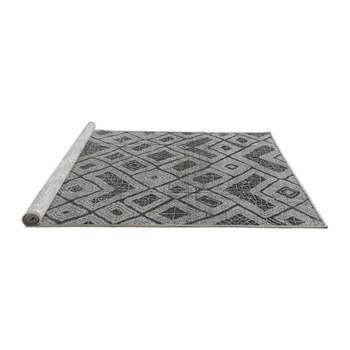 Sideview of Machine Washable Abstract Gray Modern Rug, wshabs5102gry