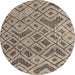 Round Abstract Tan Brown Modern Rug, abs5102