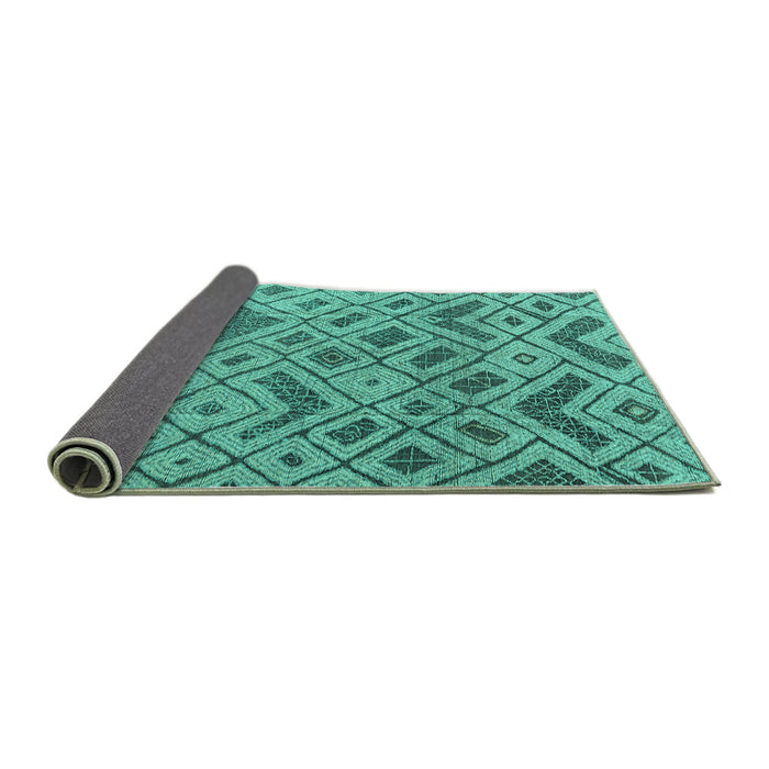 Sideview of Abstract Turquoise Modern Rug, abs5102turq