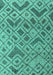 Machine Washable Abstract Turquoise Modern Area Rugs, wshabs5102turq