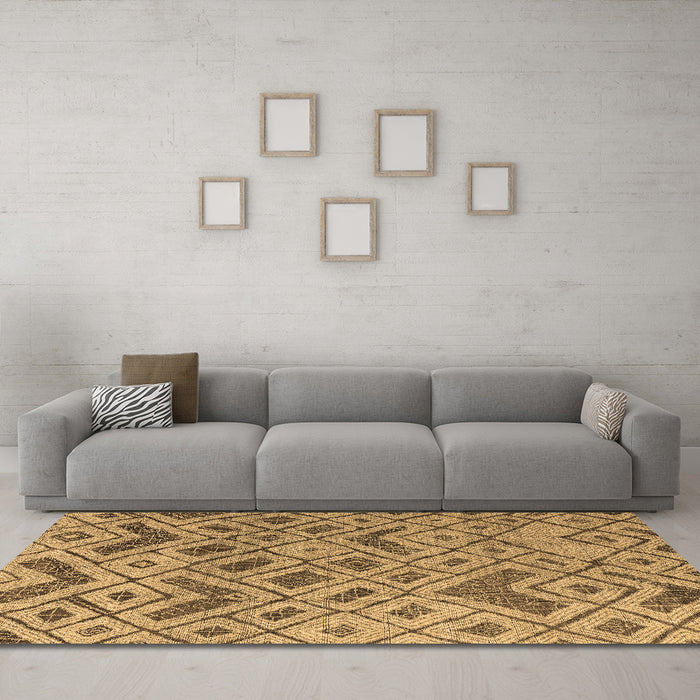 Machine Washable Abstract Brown Modern Rug in a Living Room,, wshabs5102brn