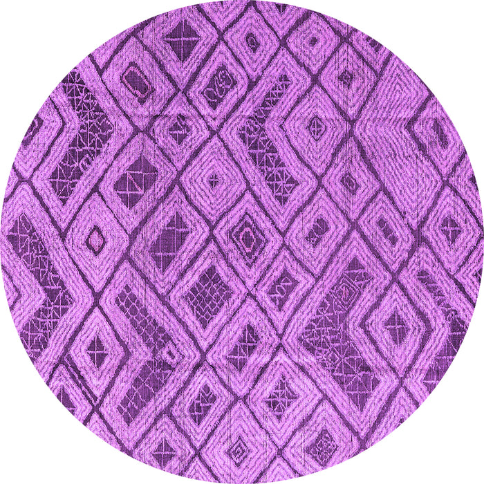 Round Abstract Purple Modern Rug, abs5102pur