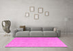 Machine Washable Abstract Pink Modern Rug in a Living Room, wshabs5103pnk