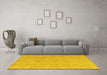 Machine Washable Abstract Yellow Modern Rug in a Living Room, wshabs5103yw