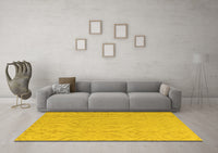 Machine Washable Abstract Yellow Modern Rug, wshabs5103yw