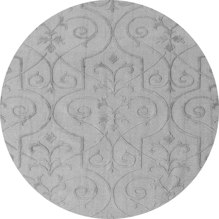 Round Machine Washable Abstract Gray Modern Rug, wshabs5103gry
