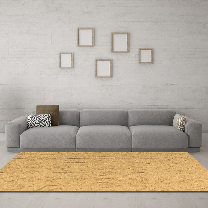 Machine Washable Abstract Brown Modern Rug in a Living Room,, wshabs5103brn