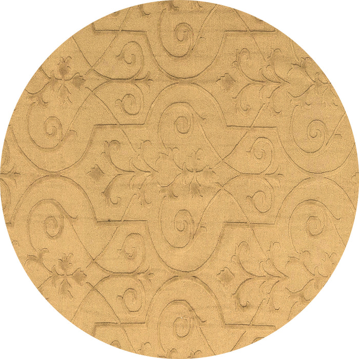 Round Abstract Brown Modern Rug, abs5103brn