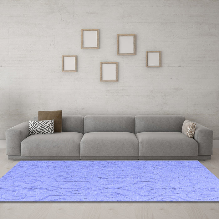 Machine Washable Abstract Blue Modern Rug in a Living Room, wshabs5103blu