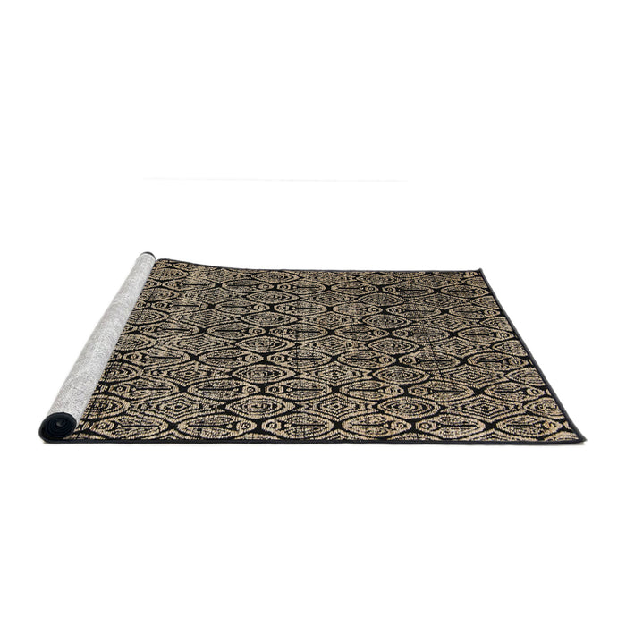 Sideview of Machine Washable Abstract Camel Brown Rug, wshabs5104