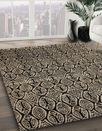 Abstract Camel Brown Modern Rug, abs5104