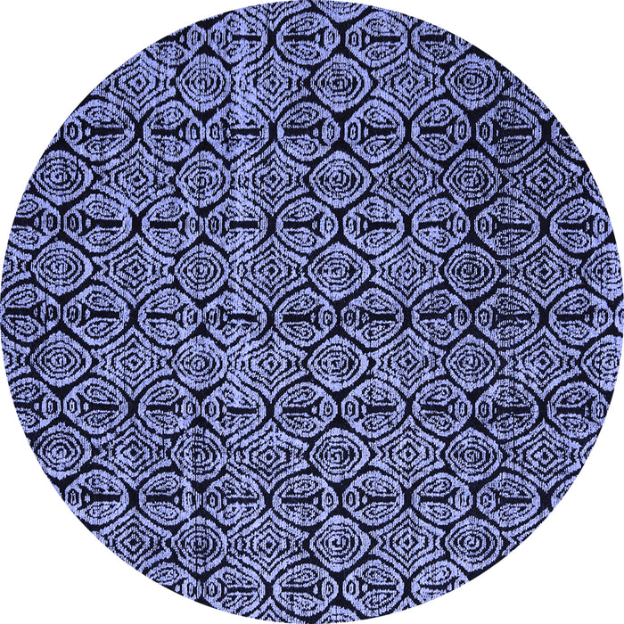 Round Abstract Blue Modern Rug, abs5104blu