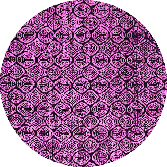 Round Abstract Pink Modern Rug, abs5104pnk