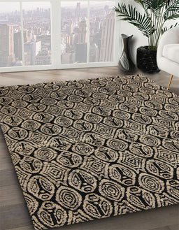 Machine Washable Abstract Camel Brown Rug in a Family Room, wshabs5104