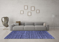 Machine Washable Abstract Blue Modern Rug, wshabs5104blu