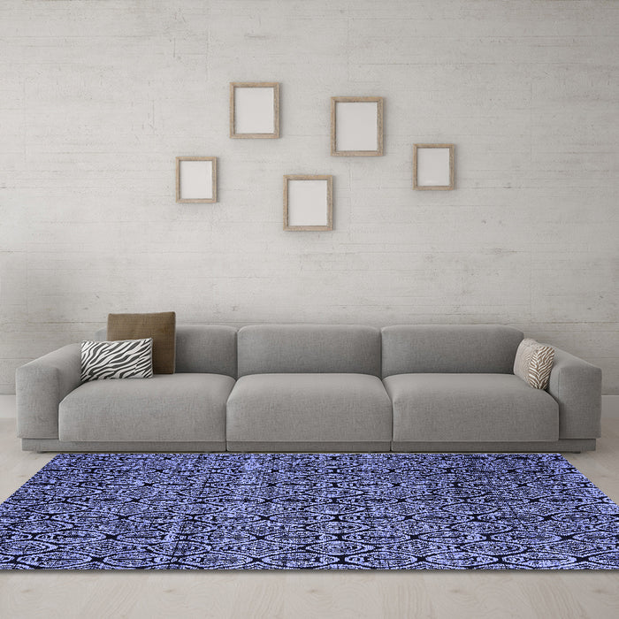 Machine Washable Abstract Blue Modern Rug in a Living Room, wshabs5104blu