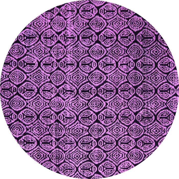 Round Machine Washable Abstract Purple Modern Area Rugs, wshabs5104pur