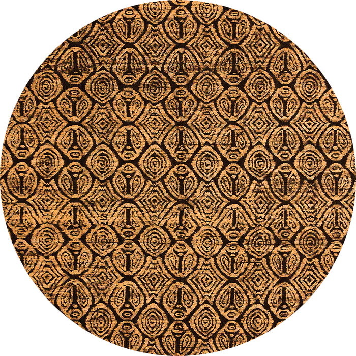 Round Abstract Orange Modern Rug, abs5104org