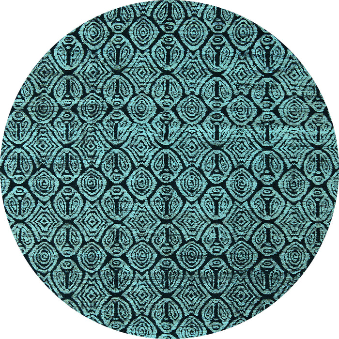 Round Abstract Light Blue Modern Rug, abs5104lblu