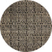 Round Machine Washable Abstract Camel Brown Rug, wshabs5104