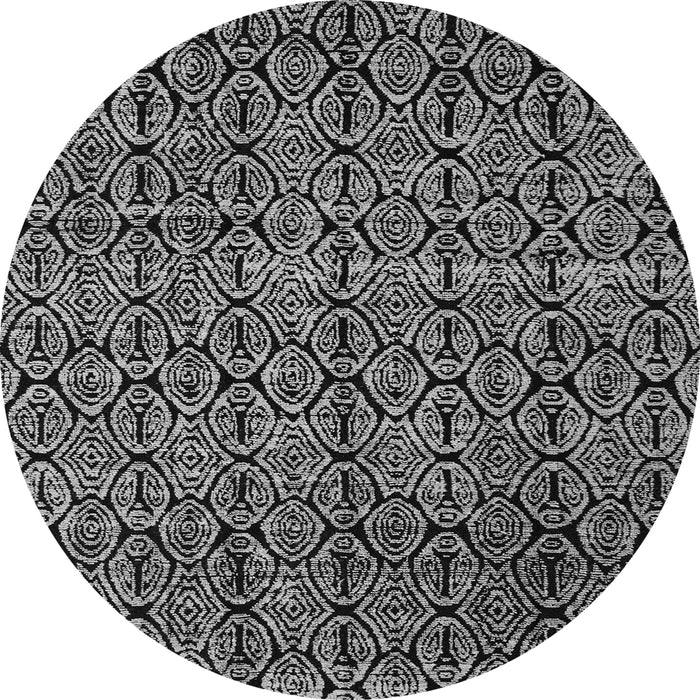 Round Machine Washable Abstract Gray Modern Rug, wshabs5104gry