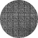 Round Machine Washable Abstract Gray Modern Rug, wshabs5104gry