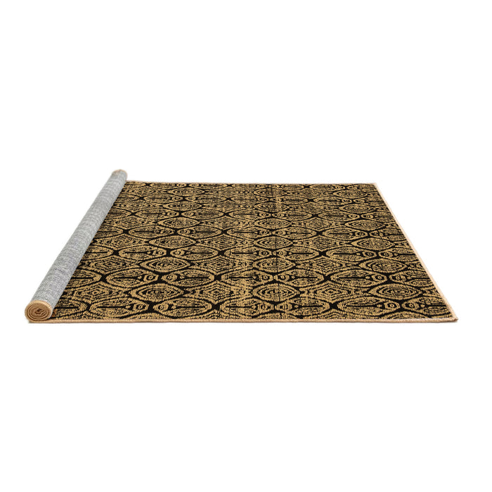 Sideview of Machine Washable Abstract Brown Modern Rug, wshabs5104brn