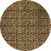 Round Machine Washable Abstract Brown Modern Rug, wshabs5104brn