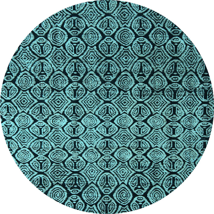 Round Abstract Light Blue Modern Rug, abs5105lblu