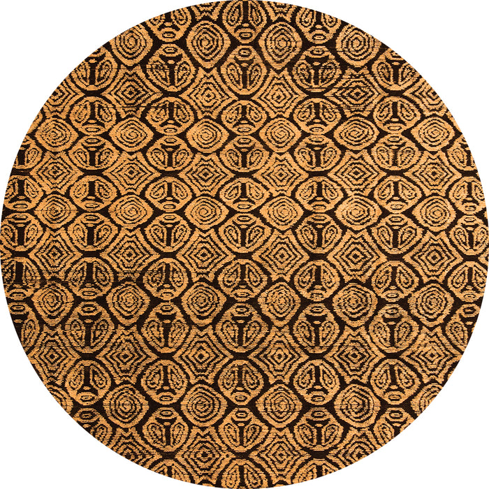Round Abstract Orange Modern Rug, abs5105org