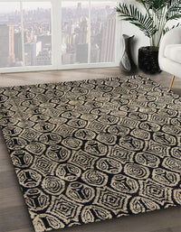 Abstract Light French Beige Brown Modern Rug, abs5105